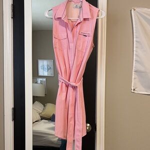 Vineyard Vines Pink Belted Shirt Dress